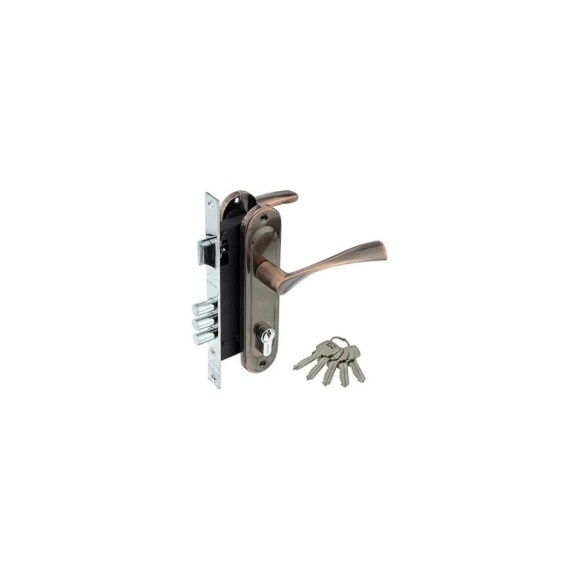 Врезной замок Marlok 70/L76 3RB 3 ригеля, межосевое расстояние 70 мм, AС медь 012748