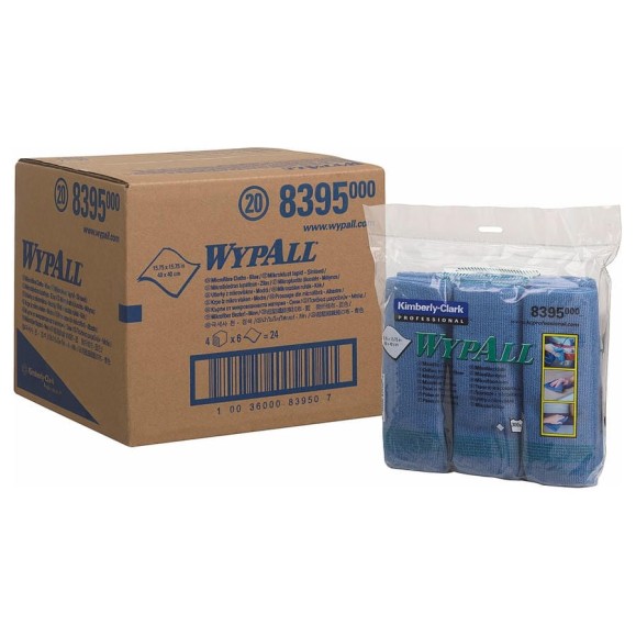 Микрофибра Kimberly-Clark WYPALL 40x40 см, синяя, 6 салф/упак 8395 Микрофибра Kimberly-Clark WYPALL 40x40 см, синяя, 6 салф/упак 8395