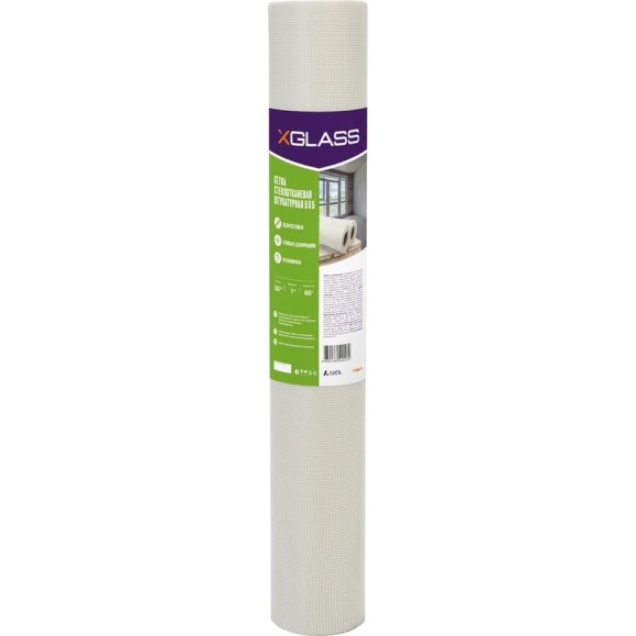Сетка стеклотканевая штукатурная XGLASS 5x5 мм, 1x50 м, 60 гр/кв.м 280035 Сетка стеклотканевая штукатурная XGLASS 5x5 мм, 1x50 м, 60 гр/кв.м 280035