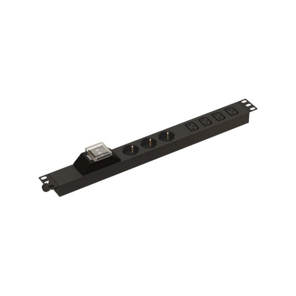 Блок розеток Hyperline SHE19-3SH-4IEC-B-CB для 19 Блок розеток Hyperline SHE19-3SH-4IEC-B-CB для 19