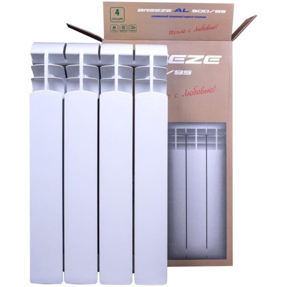 Радиатор отопления BREEZE AL500/ 95, 4 секции AL500/95-4 Радиатор отопления BREEZE AL500/ 95, 4 секции AL500/95-4