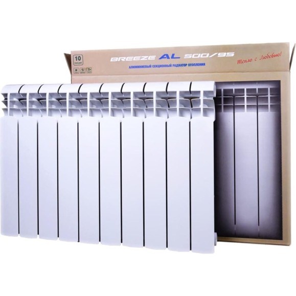Радиатор отопления BREEZE AL500/ 95, 10 секций AL500/95-10 Радиатор отопления BREEZE AL500/ 95, 10 секций AL500/95-10