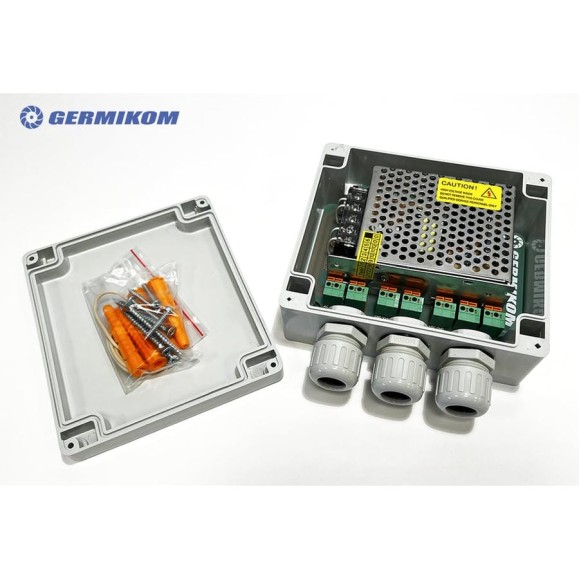 Блок питания GERMIKOM 12В 5А уличный герметичный под гофру 16мм Germikom M-5000 PRO16 Блок питания GERMIKOM 12В 5А уличный герметичный под гофру 16мм Germikom M-5000 PRO16
