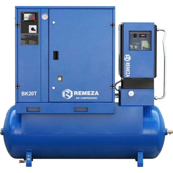 Винтовой компрессор Remeza ВК20Т-16-500Д2 на ресивере, с рефрижераторным осушителем и дополнительными фильтрами УТ-00002903 Винтовой компрессор Remeza ВК20Т-16-500Д2 на ресивере, с рефрижераторным осушителем и дополнительными фильтрами УТ-00002903