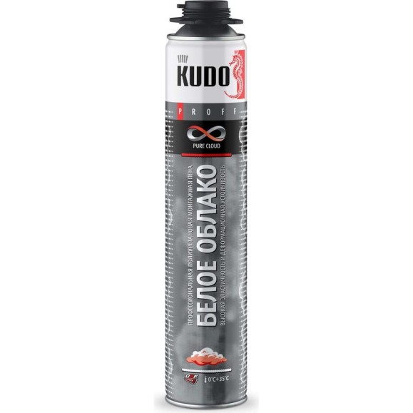 Пена полиуретановая монтажная профессиональная KUDO PROFF PURE CLOUD летняя KUPP10S80 Пена полиуретановая монтажная профессиональная KUDO PROFF PURE CLOUD летняя KUPP10S80