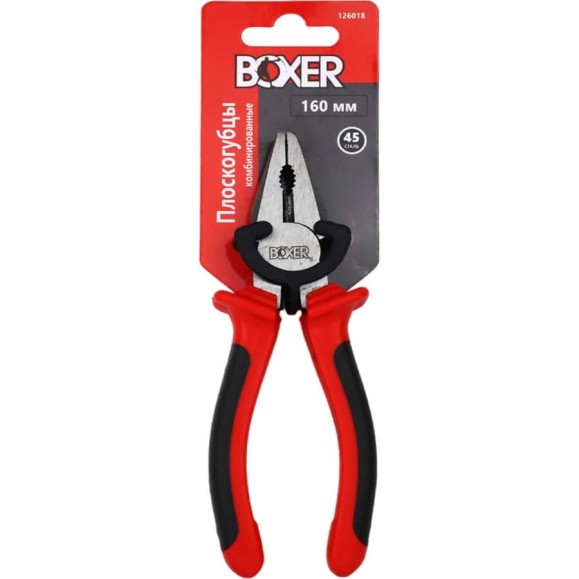 Комбинированные плоскогубцы Boxer 160 мм, двухкомпонентные рукоятки 126018 Комбинированные плоскогубцы Boxer 160 мм, двухкомпонентные рукоятки 126018