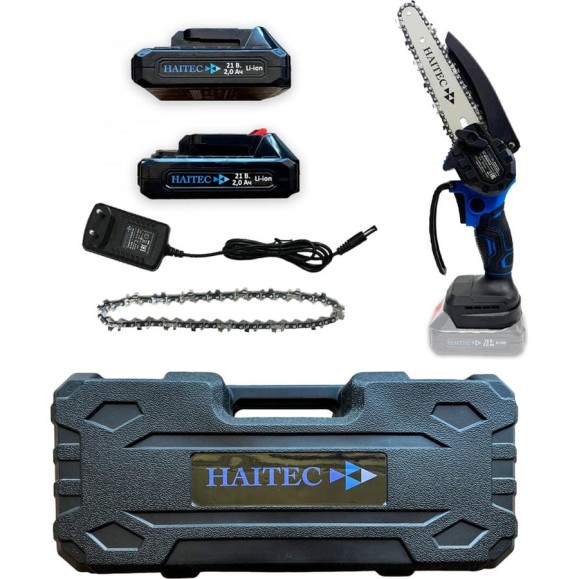 Цепная аккумуляторная пила HAITEC 2 аккумулятора 2 а/ч +2 цепи + кейс HT-AKS62Liset