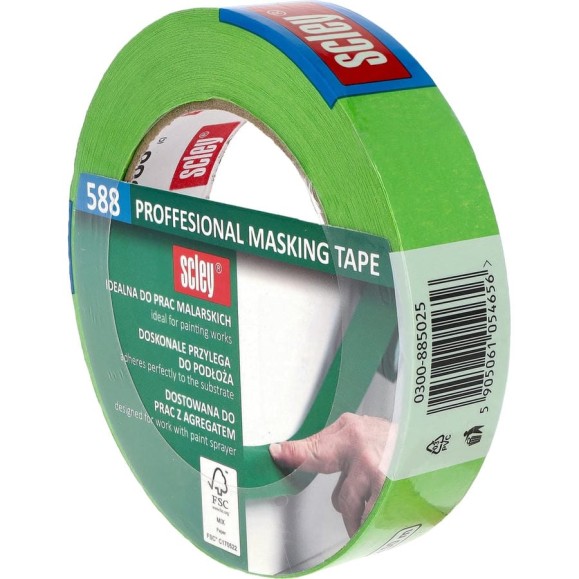 Малярная лента SCLEY 588 серия, зелёная, 25 мм х 50 метров 0300-885025 Малярная лента SCLEY 588 серия, зелёная, 25 мм х 50 метров 0300-885025