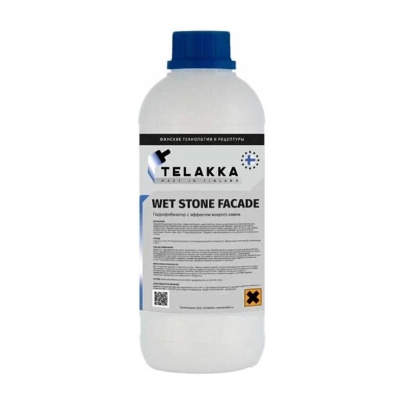 Пропитка с эффектом мокрого камня Telakka GIDROFOB WET STONE FACADE 1л 4673763647308