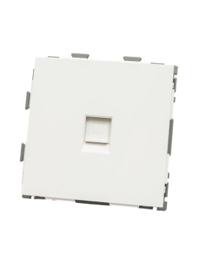 Компьютерная розетка CGSS RJ45 кат. 5e одинарная, белая "Практика" PL-W201C-WCG