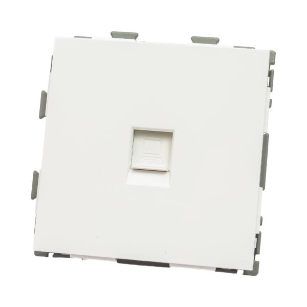 Компьютерная розетка CGSS RJ45 кат. 5e одинарная, белая "Практика" PL-W201C-WCG