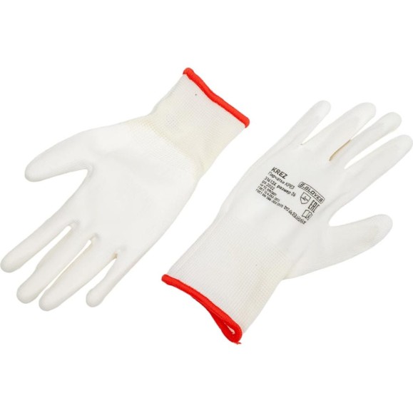 Нейлоновые перчатки с полиуретановым покрытием S. GLOVES KREZ белые, размер 06 31613-06 Нейлоновые перчатки с полиуретановым покрытием S. GLOVES KREZ белые, размер 06 31613-06