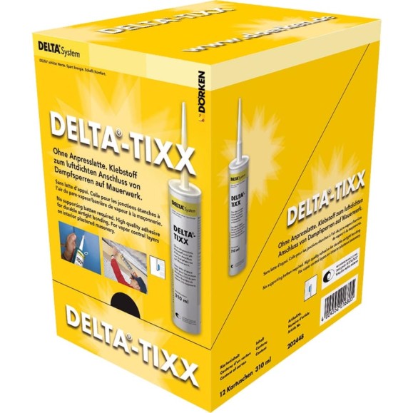 Клей для присоединения пароизоляции к стенам и строительным элементам Delta TIXX, картридж 310 мл 2202448 Клей для присоединения пароизоляции к стенам и строительным элементам Delta TIXX, картридж 310 мл 2202448