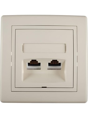 Розетка компьютерная двойная Aling-conel PRESTIGE с Keystone модулями 2хRJ45 кат.6 UTP кремовая (арт. ) 615.99 Розетка компьютерная двойная Aling-conel PRESTIGE с Keystone модулями 2хRJ45 кат.6 UTP кремовая (арт. ) 615.99