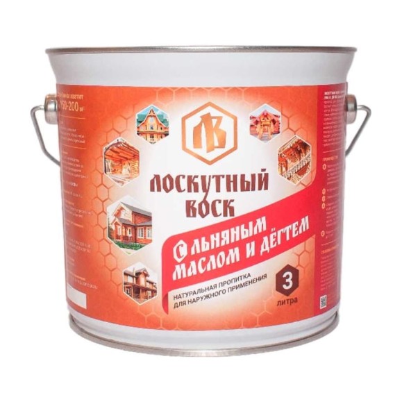 Лоскутный воск с льняным маслом и дегтем 3л ЛМД0300 Лоскутный воск с льняным маслом и дегтем 3л ЛМД0300