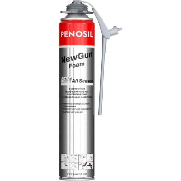 Монтажная всесезонная профессиональная пена Penosil New Gun с адаптером A1541 A1580Z Монтажная всесезонная профессиональная пена Penosil New Gun с адаптером A1541 A1580Z