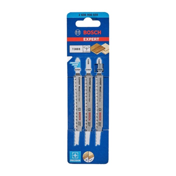 Пилки Expert Т308В, HCS, 3 шт для лобзика Bosch 2608900550 Пилки Expert Т308В, HCS, 3 шт для лобзика Bosch 2608900550