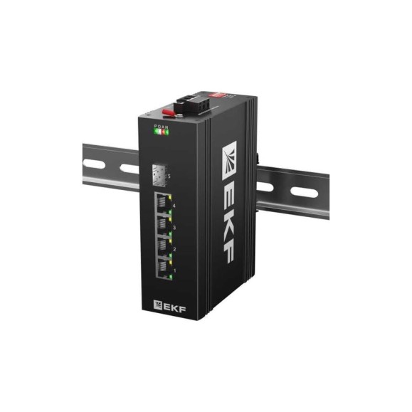 Промышленный неуправляемый коммутатор EKF U-1GX/SFP-4GTP, 1 порт 1000Base-X SFP, 4 порта 10/100/1000Base-T(X) RJ45 c PoE, монтаж на динрейку TSX TSX-U-1GX/SFP-4GTP Промышленный неуправляемый коммутатор EKF U-1GX/SFP-4GTP, 1 порт 1000Base-X SFP, 4 порта 10/100/1000Base-T(X) RJ45 c PoE, монтаж на динрейку TSX TSX-U-1GX/SFP-4GTP