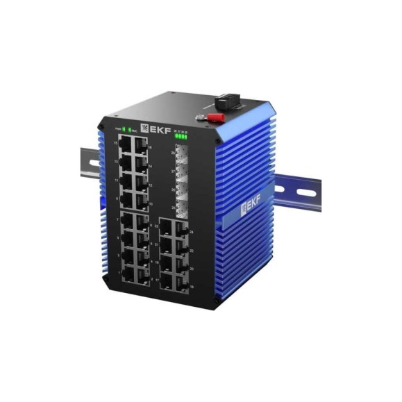 Промышленный неуправляемый коммутатор EKF U-4GX/SFP-24GTP, 4 порта 1000Base-X SFP, 24 порта 10/100/1000Base-T(X) RJ45 c PoE, монтаж на динрейку TSX TSX-U-4GX/SFP-24GTP Промышленный неуправляемый коммутатор EKF U-4GX/SFP-24GTP, 4 порта 1000Base-X SFP, 24 порта 10/100/1000Base-T(X) RJ45 c PoE, монтаж на динрейку TSX TSX-U-4GX/SFP-24GTP