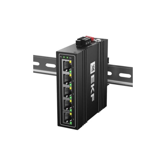 Промышленный неуправляемый коммутатор EKF U-5T, 5 портов 10/100Base-T(X) RJ45, монтаж на динрейку TSX TSX-U-5T