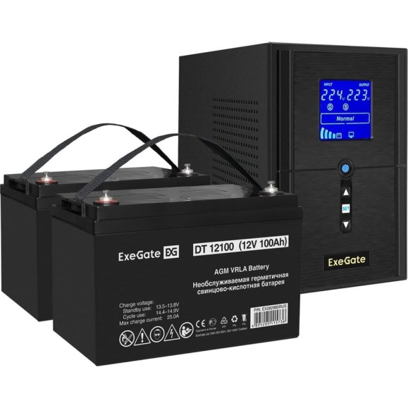 Комплект ИБП ExeGate EX295987RUS+батареяEX282985RUS, 2 шт., инвертор, синус, для котла SineTowerSZ-1000.LCD.AVR.2SH.1C13.USB1000VA800W, чистая синусоида, LCD дисплей, AVR, 2*Schuko+1C13 296804 Комплект ИБП ExeGate EX295987RUS+батареяEX282985RUS, 2 шт., инвертор, синус, для котла SineTowerSZ-1000.LCD.AVR.2SH.1C13.USB1000VA800W, чистая синусоида, LCD дисплей, AVR, 2*Schuko+1C13 296804