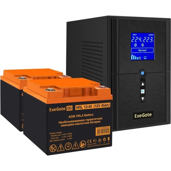 Комплект ИБП ExeGate EX295987RUS+батарея45Aч EX285666RUS 2 шт., инвертор, синус, для котла SineTowerSZ-1000.LCD.AVR.2SH.1C13.USB1000VA800W, чистая синусоида, LCD дисплей, AVR 296795 Комплект ИБП ExeGate EX295987RUS+батарея45Aч EX285666RUS 2 шт., инвертор, синус, для котла SineTowerSZ-1000.LCD.AVR.2SH.1C13.USB1000VA800W, чистая синусоида, LCD дисплей, AVR 296795