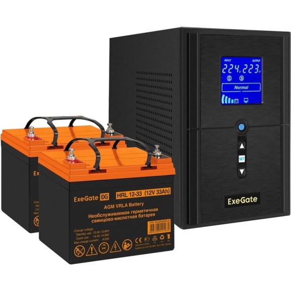 Комплект ИБП ExeGate EX295988RUS+батарея33Aч EX285664RUS 2 шт., инвертор, синус, для котла SineTowerSZ-1500.LCD.AVR.2SH.1C13.USB1500VA1200W, чистая синусоида, LCD дисплей, AVR 296815 Комплект ИБП ExeGate EX295988RUS+батарея33Aч EX285664RUS 2 шт., инвертор, синус, для котла SineTowerSZ-1500.LCD.AVR.2SH.1C13.USB1500VA1200W, чистая синусоида, LCD дисплей, AVR 296815