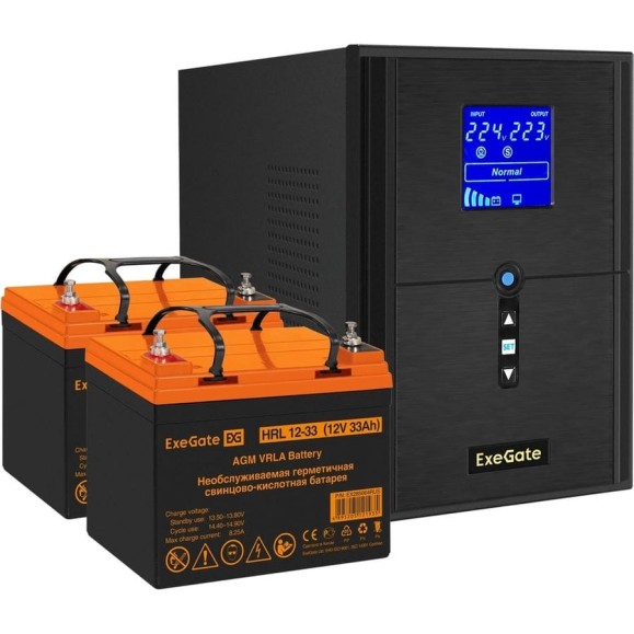 Комплект ИБП ExeGate EX295989RUS+батарея33Aч EX285664RUS 2 шт., инвертор, синус, для котла SineTowerSZ-2000.LCD.AVR.3SH.1C13.USB2000VA1600W, чистая синусоида, LCD дисплей, AVR 296838 Комплект ИБП ExeGate EX295989RUS+батарея33Aч EX285664RUS 2 шт., инвертор, синус, для котла SineTowerSZ-2000.LCD.AVR.3SH.1C13.USB2000VA1600W, чистая синусоида, LCD дисплей, AVR 296838