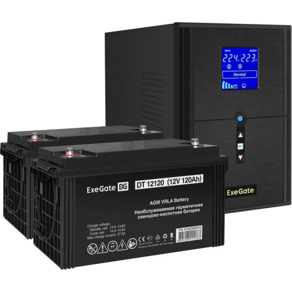 Комплект ИБП ExeGate EX295989RUS+батарея120Aч EX282988RUS 2 шт., инвертор, синус, для котла SineTowerSZ-2000.LCD.AVR.3SH.1C13.USB2000VA1600W, чистая синусоида, LCD дисплей, AVR 296852 Комплект ИБП ExeGate EX295989RUS+батарея120Aч EX282988RUS 2 шт., инвертор, синус, для котла SineTowerSZ-2000.LCD.AVR.3SH.1C13.USB2000VA1600W, чистая синусоида, LCD дисплей, AVR 296852
