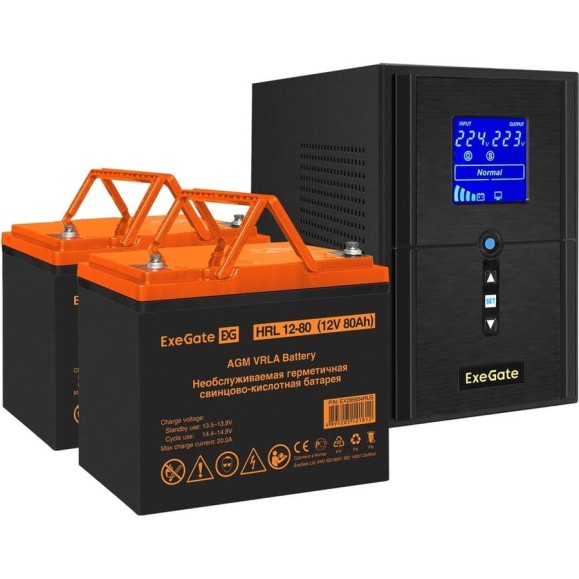 Комплект ИБП ExeGate EX295988RUS+батарея80Aч EX285654RUS 2 шт., инвертор, синус, для котла SineTowerSZ-1500.LCD.AVR.2SH.1C13.USB1500VA1200W, чистая синусоида, LCD дисплей, AVR 296825 Комплект ИБП ExeGate EX295988RUS+батарея80Aч EX285654RUS 2 шт., инвертор, синус, для котла SineTowerSZ-1500.LCD.AVR.2SH.1C13.USB1500VA1200W, чистая синусоида, LCD дисплей, AVR 296825