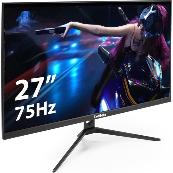 Монитор ExeGate ProSmart EZ2707A IPS LED GradeA+ безрамочный, с аудио, 27", FHD, 1920x1080@75Гц, 16:9, 280cdm2, 1000:1, 178 178, 5ms, Speakers, D-Sub, HDMI1.4, FreeSync, LowBlueLight, 296348