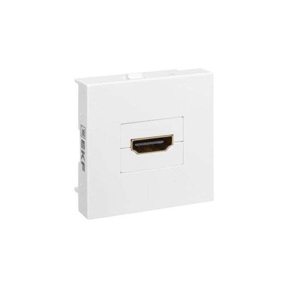 Розетка EKF HDMI, 2 модуля, 1 гнездо, без индикатора, белая E2MR-21HDMI-10