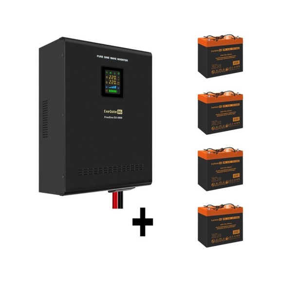 Комплект ИБП ExeGate EX296004RUS+батарея 55Aч EX285652RUS4 штинвертор, синус, для котла, настенный FineSineSX-5000.LCD.AVR.2SH.T5000VA3500W, чистая синусоида, цветной LCD-диспле 296662 Комплект ИБП ExeGate EX296004RUS+батарея 55Aч EX285652RUS4 штинвертор, синус, для котла, настенный FineSineSX-5000.LCD.AVR.2SH.T5000VA3500W, чистая синусоида, цветной LCD-диспле 296662