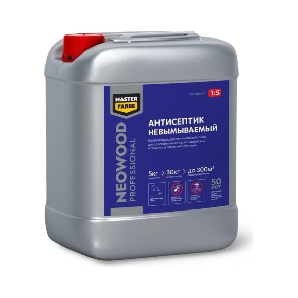 Антисептик концентрат MASTERFARBE 1:5 NEOWOOD PROFESSIONAL 5 кг 4631168416844 Антисептик концентрат MASTERFARBE 1:5 NEOWOOD PROFESSIONAL 5 кг 4631168416844