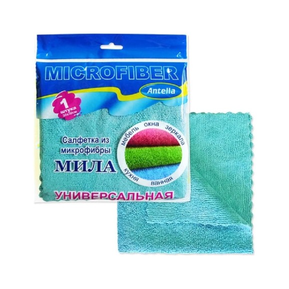 Салфетка из микрофибры универсальная ANTELLA 30x30см МИЛА 70721 Салфетка из микрофибры универсальная ANTELLA 30x30см МИЛА 70721