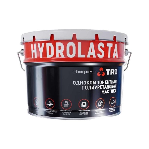 Универсальная однокомпонентная полиуретановая мастика Hydrolasta серая, 7 кг. 4673737915389 Универсальная однокомпонентная полиуретановая мастика Hydrolasta серая, 7 кг. 4673737915389