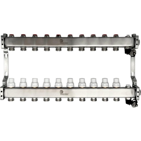 Коллектор нерж. Wester MUVS 1"-3/4 в сборе на 10 выходов 0-32-1616 Коллектор нерж. Wester MUVS 1"-3/4 в сборе на 10 выходов 0-32-1616