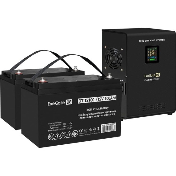 Комплект ExeGate ИБП EX296001RUS+батарея 100Aч EX282985RUS 2шт инвертор,синус,для котла,настенный FineSineSX-2000.LCD.AVR.2SH2000VA1400W,чистая синусоида,цветной LCD-дисплей 296600 Комплект ExeGate ИБП EX296001RUS+батарея 100Aч EX282985RUS 2шт инвертор,синус,для котла,настенный FineSineSX-2000.LCD.AVR.2SH2000VA1400W,чистая синусоида,цветной LCD-дисплей 296600