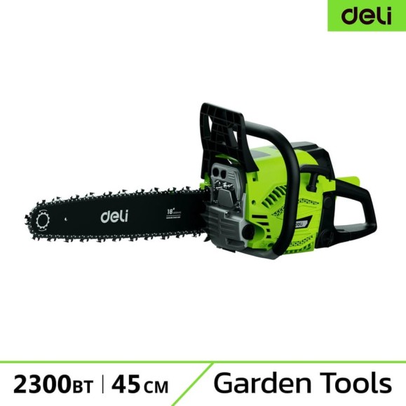 Бензопила цепная DELI (2300Вт/ 3,1 л.с, шина 45см, двигатель 45 см3) DE-LJ18-1 145422 Бензопила цепная DELI (2300Вт/ 3,1 л.с, шина 45см, двигатель 45 см3) DE-LJ18-1 145422