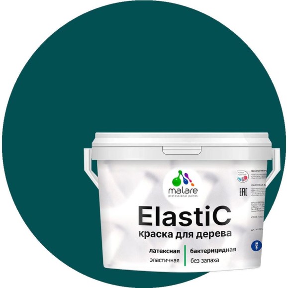 Краска MALARE Elastic для деревянных поверхностей, универсальная,с антисептическим эффектом, матовая, голубая пихта, 10 кг. КЭЛСТАГОПМ1000 Краска MALARE Elastic для деревянных поверхностей, универсальная,с антисептическим эффектом, матовая, голубая пихта, 10 кг. КЭЛСТАГОПМ1000