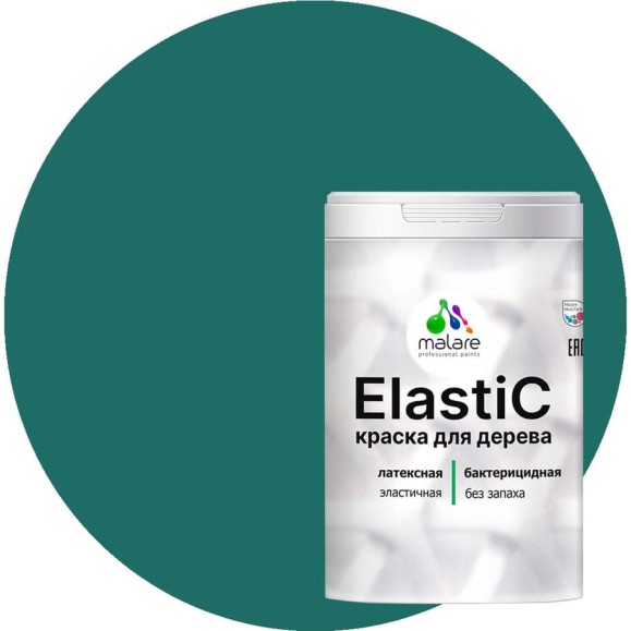Краска MALARE Elastic для деревянных поверхностей, универсальная,с антисептическим эффектом, матовая, атлантида, 1 кг. КЭЛСТААТЛМ0100 Краска MALARE Elastic для деревянных поверхностей, универсальная,с антисептическим эффектом, матовая, атлантида, 1 кг. КЭЛСТААТЛМ0100