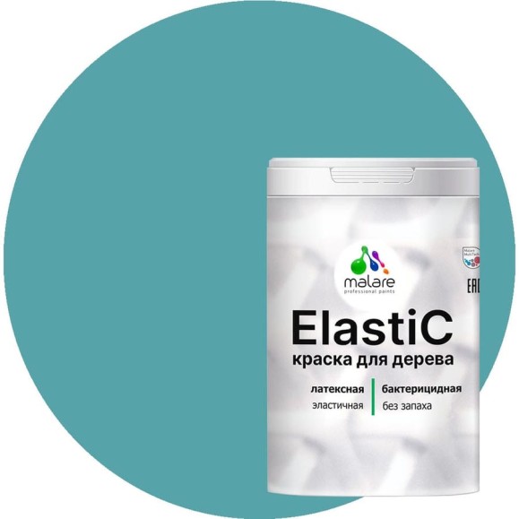 Краска MALARE Elastic для деревянных поверхностей, универсальная,с антисептическим эффектом, матовая, летний бриз, 2 кг. КЭЛСТАЛЕБМ0200 Краска MALARE Elastic для деревянных поверхностей, универсальная,с антисептическим эффектом, матовая, летний бриз, 2 кг. КЭЛСТАЛЕБМ0200