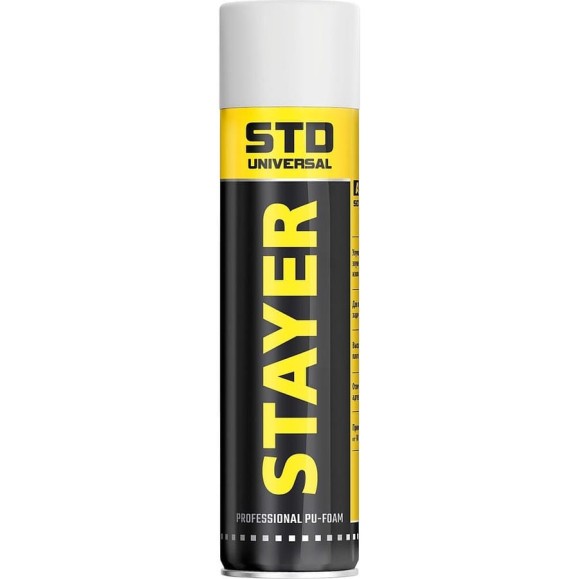 Монтажная пена STAYER STD Professional всесезонная, адаптерная 500 мл 41130 Монтажная пена STAYER STD Professional всесезонная, адаптерная 500 мл 41130