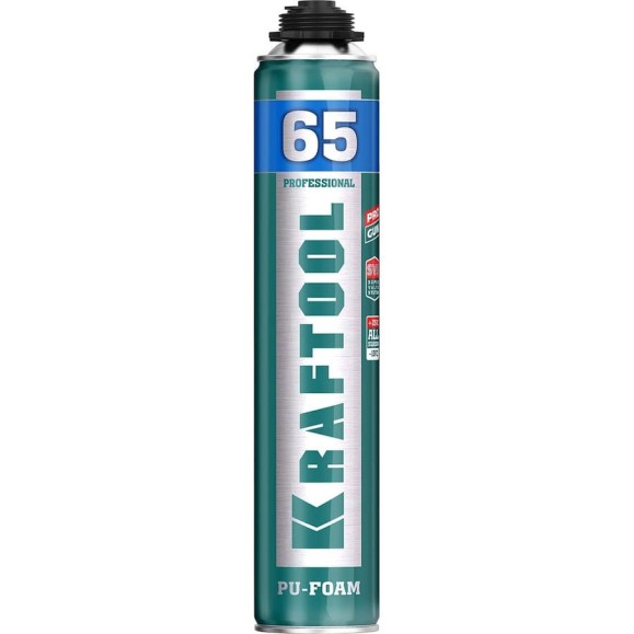 Монтажная пистолетная пена KRAFTOOL Pro 65 SVS всесезонная, 850 мл, выход до 65 л 41184_z01 Монтажная пистолетная пена KRAFTOOL Pro 65 SVS всесезонная, 850 мл, выход до 65 л 41184_z01