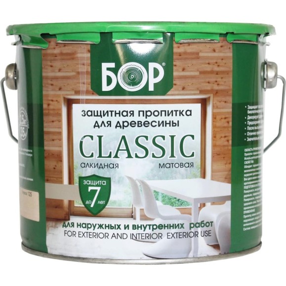 Защитная пропитка для дерева Бор Classic для наружных работ, Серый лофт 8 кг 4690417098682