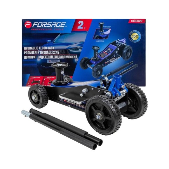 Домкрат подкатной гидравлический Forsage 2т (h min 155мм, h max 565мм) F-T830022(58811) Домкрат подкатной гидравлический Forsage 2т (h min 155мм, h max 565мм) F-T830022(58811)