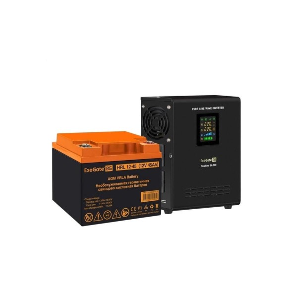 Комплект ExeGate ИБП EX295995RUS + батарея 45Aч EX285666RUS 1шт инвертор, синус, для котла, настенный FineSine SX-500.LCD.AVR.2SH500VA300W, чистая синусоида, цветной LCD-дисплей, AVR 296499 Комплект ExeGate ИБП EX295995RUS + батарея 45Aч EX285666RUS 1шт инвертор, синус, для котла, настенный FineSine SX-500.LCD.AVR.2SH500VA300W, чистая синусоида, цветной LCD-дисплей, AVR 296499