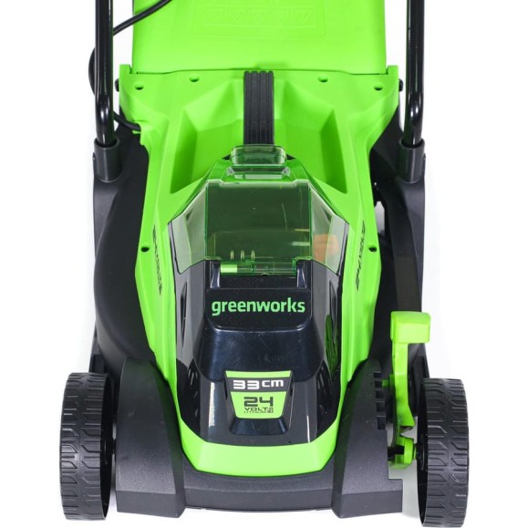 Газонокосилка аккумуляторная GreenWorks 24V, 33 см, бесщеточная, с 1хАКБ 4Ач c USB и ЗУ 2516107USB4 Газонокосилка аккумуляторная GreenWorks 24V, 33 см, бесщеточная, с 1хАКБ 4Ач c USB и ЗУ 2516107USB4