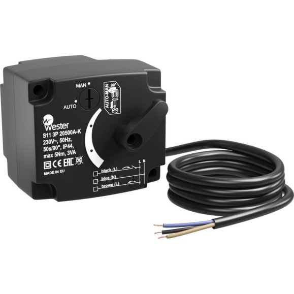 Привод Wester S11 3P 20500A-K 230 VAC 50Hz 50s/90 3-точ. SPDT 5 Nm 0-04-0108 Привод Wester S11 3P 20500A-K 230 VAC 50Hz 50s/90 3-точ. SPDT 5 Nm 0-04-0108