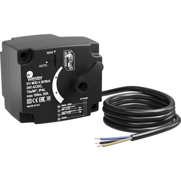 Привод Wester S11 MOD X 20758-K AC/DC 24 V AC/DC 75s/90 10 Nm 0-04-0110 Привод Wester S11 MOD X 20758-K AC/DC 24 V AC/DC 75s/90 10 Nm 0-04-0110